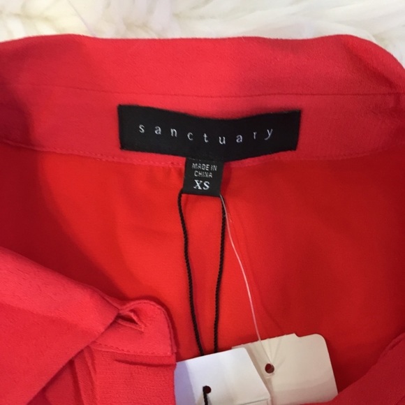 Sanctuary Coral Red Sleeveless Romper. - Picture 4 of 7